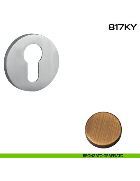 Bocchetta foro yale tonda 817 Reguitti bronzato graffiato