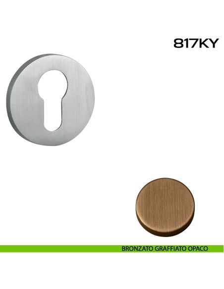 Bocchetta foro yale tonda 817 Reguitti bronzato graffiato