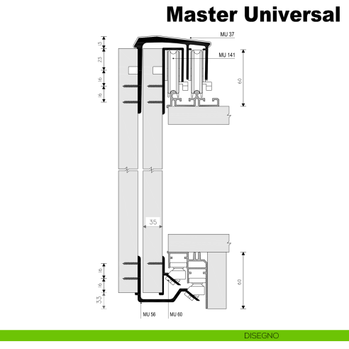 Kit anta esterna Master Universal Maxi Caimi Export spessore 35 mm