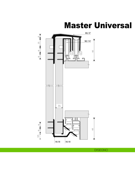 Kit anta esterna Master Universal Maxi Caimi Export spessore 35 mm