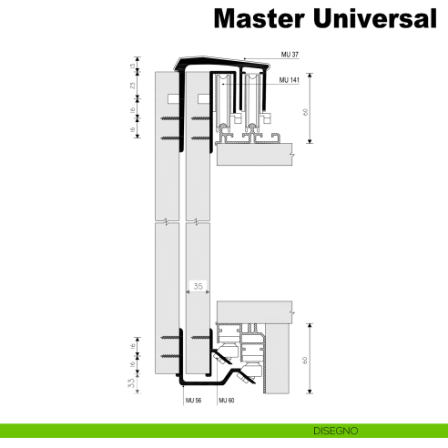Kit anta interna Master Universal Caimi Export - Disegno