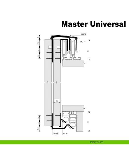 Kit anta interna Master Universal Caimi Export - Disegno