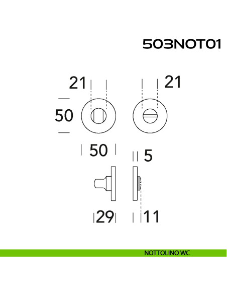 Nottolino WC tondo 503NOT01 Reguitti disegno