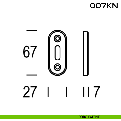 Bocchetta foro chiave ovale 007 Reguitti disegno