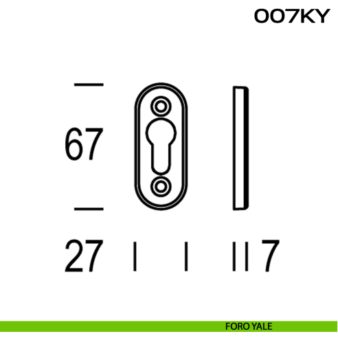 Bocchetta foro yale ovale 007 Reguitti disegno