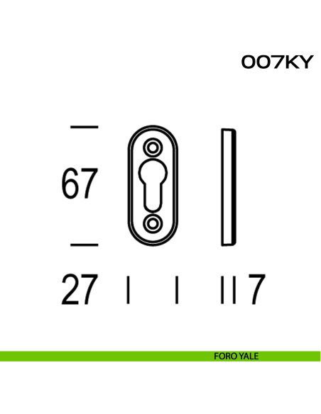 Bocchetta foro yale ovale 007 Reguitti disegno