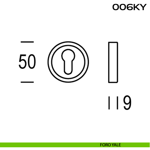 Bocchetta foro yale tonda 006 Reguitti DISEGNO