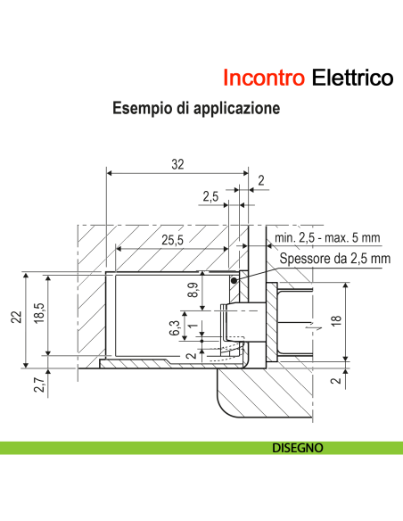 Incontro elettrico per serratura magnetica AGB per porta a battente senza memoria di apertura senza leva sblocco manuale