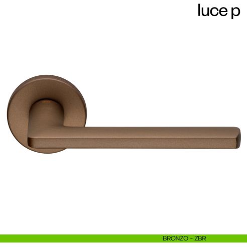 Maniglia per porta Luce P dnd handles con rosetta tonda BRONZO