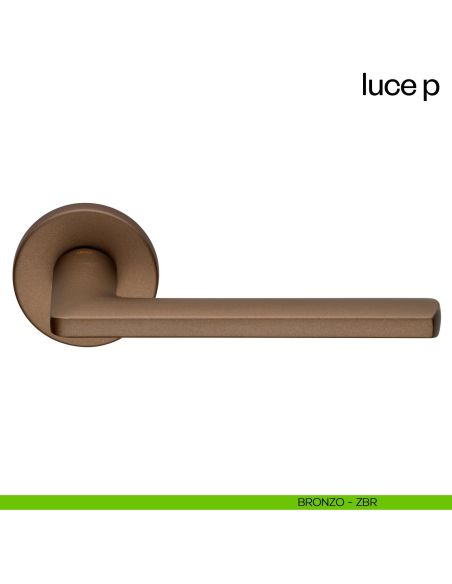 Maniglia per porta Luce P dnd handles con rosetta tonda BRONZO