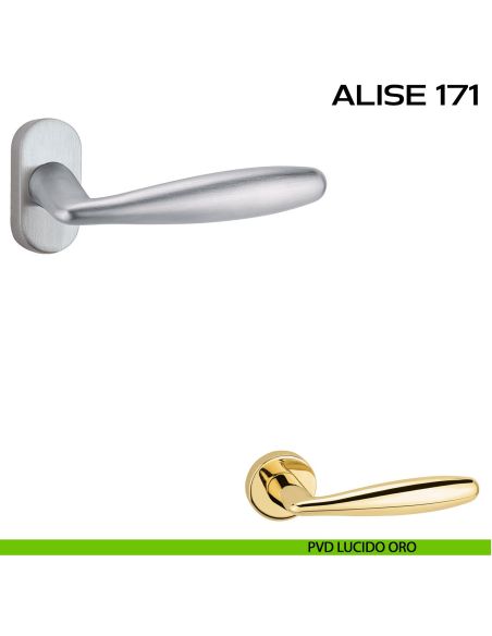 Maniglia per porta Alise 171 Reguitti con rosetta rettangolare pvd