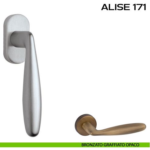 Maniglia per finestra martellina Alise 171 Reguitti bronzato graffiato opaco