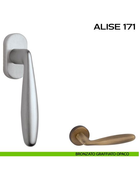 Maniglia per finestra martellina Alise 171 Reguitti bronzato graffiato opaco