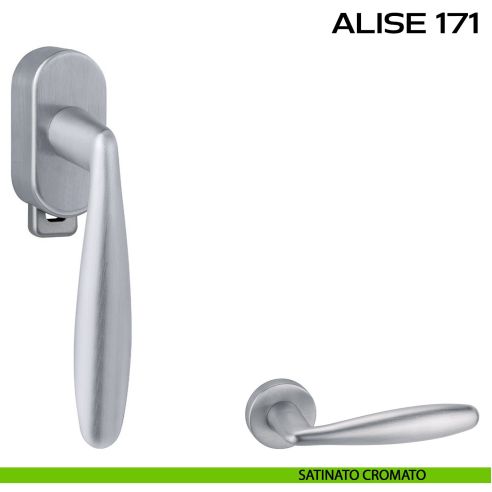 Maniglia per finestra DK con pulsante su placca Alise 171 Reguitti cromato