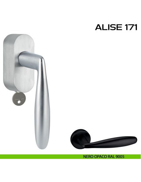 Maniglia per finestra martellina DK con chiave Alise 171 Reguitti nero
