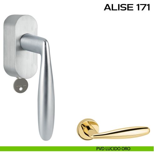 Maniglia per finestra martellina DK con chiave Alise 171 Reguitti pvd