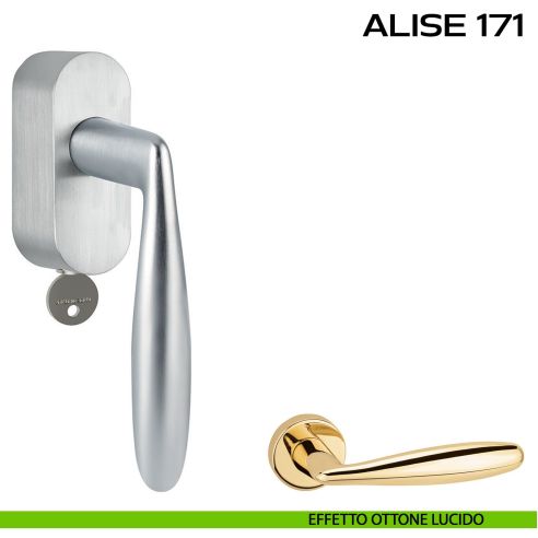 Maniglia per finestra martellina DK con chiave Alise 171 Reguitti lucido
