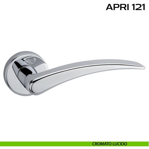 Maniglia per porta Apri 121 Reguitti con rosetta tonda lucido