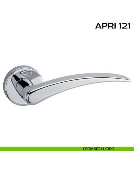 Maniglia per porta Apri 121 Reguitti con rosetta tonda lucido