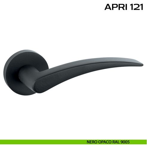 Maniglia per porta Apri 121 Reguitti con rosetta tonda nero