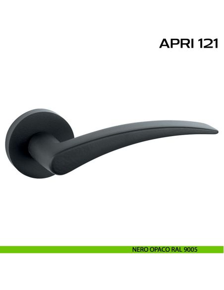 Maniglia per porta Apri 121 Reguitti con rosetta tonda nero