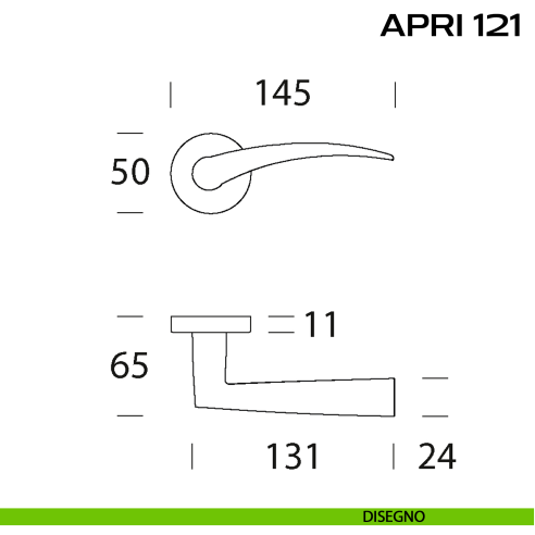Maniglia per porta Apri 121 Reguitti con rosetta tonda disegno