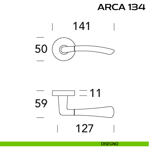 Maniglia per porta Arca 134 Reguitti disegno