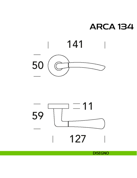 Maniglia per porta Arca 134 Reguitti disegno