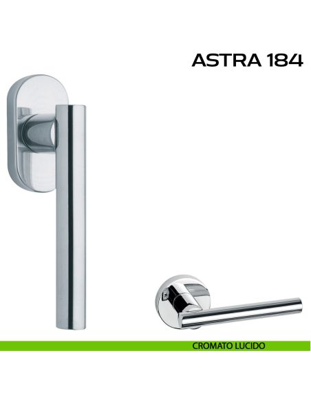 Maniglia per finestra martellina Astra 184 Reguitti cromato lucido