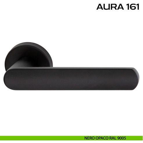 Maniglia per porta Aura 161 Reguitti con rosetta tonda nero