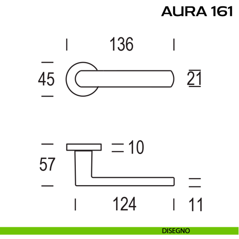 Maniglia per porta Aura 161 Reguitti con rosetta tonda disegno