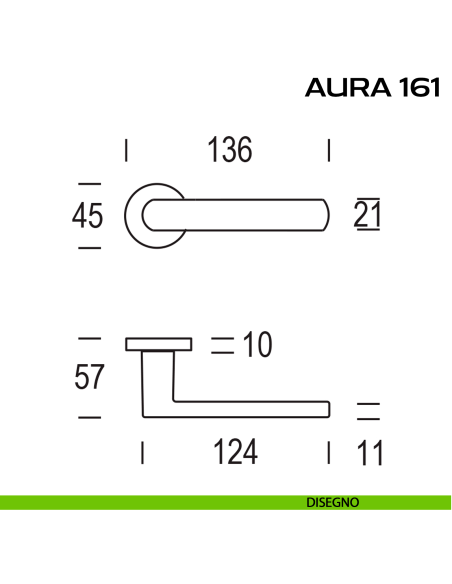 Maniglia per porta Aura 161 Reguitti con rosetta tonda disegno