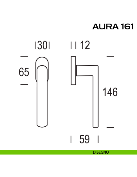 Maniglia per finestra DK Aura 161 Reguitti