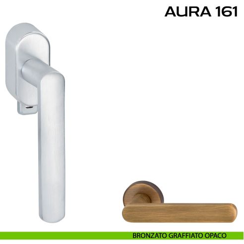 Maniglia per finestra con pulsante e rosetta DK Aura 161 Reguitti