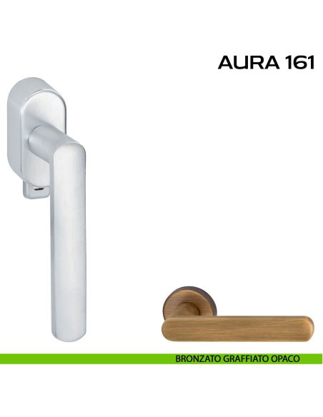 Maniglia per finestra con pulsante e rosetta DK Aura 161 Reguitti