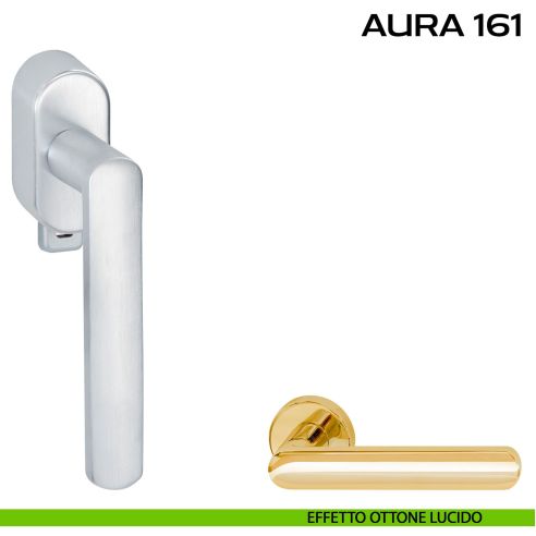 Maniglia per finestra con pulsante e rosetta DK Aura 161 Reguitti