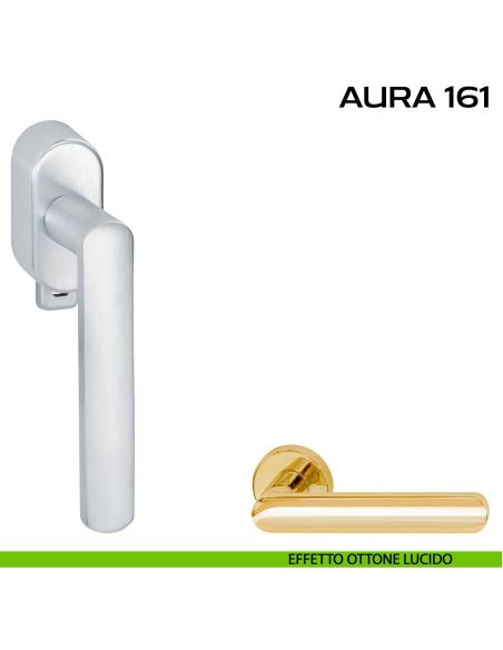 Maniglia per finestra con pulsante e rosetta DK Aura 161 Reguitti