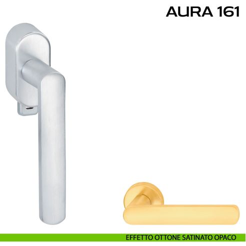 Maniglia per finestra con pulsante e rosetta DK Aura 161 Reguitti