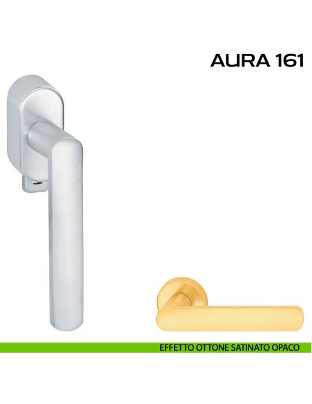 Maniglia per finestra con pulsante e rosetta DK Aura 161 Reguitti