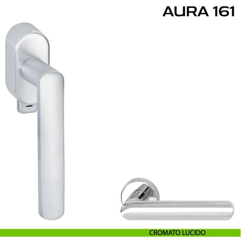 Maniglia per finestra con pulsante e rosetta DK Aura 161 Reguitti