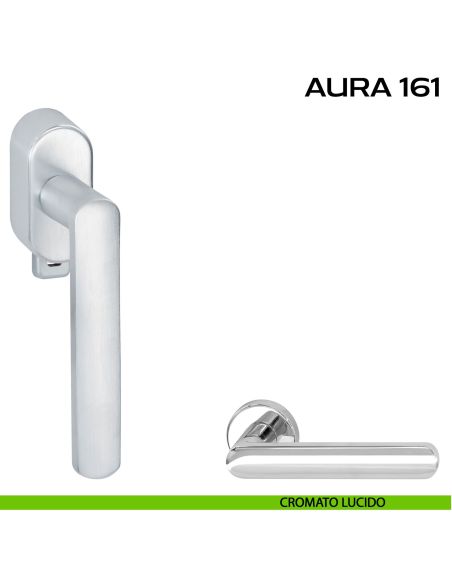 Maniglia per finestra con pulsante e rosetta DK Aura 161 Reguitti