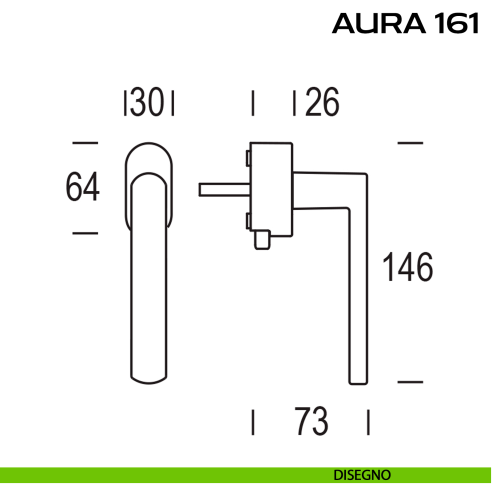 Maniglia per finestra con pulsante e rosetta DK Aura 161 Reguitti