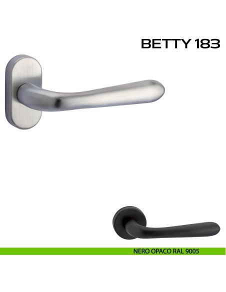Maniglia per porta Betty 183 Reguitti con rosetta ovale nero