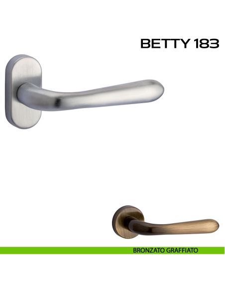 Maniglia per porta Betty 183 Reguitti con rosetta ovale bronzato