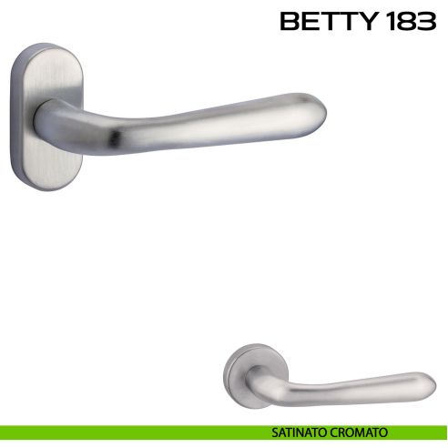 Maniglia per porta Betty 183 Reguitti con rosetta ovale satinato