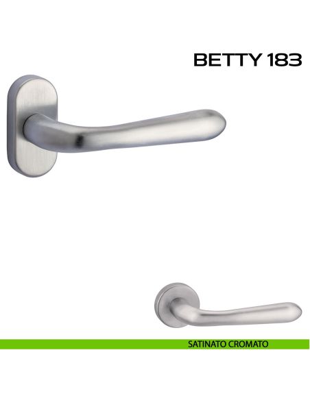 Maniglia per porta Betty 183 Reguitti con rosetta ovale satinato