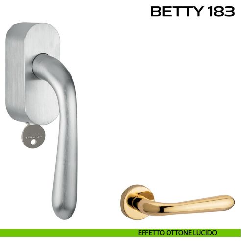 Maniglia per finestra martellina DK con chiave Betty 183 Reguitti lucido