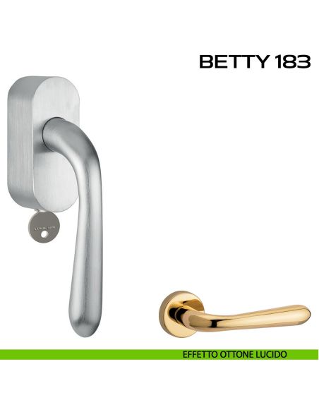 Maniglia per finestra martellina DK con chiave Betty 183 Reguitti lucido