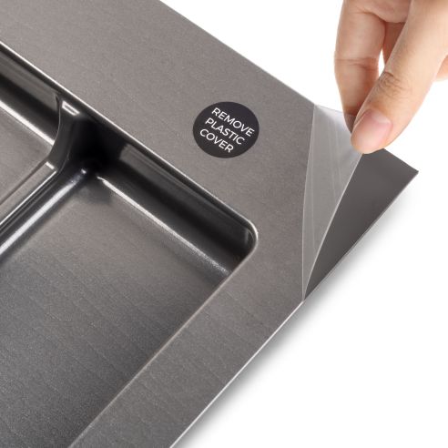 Emuca Contenitori per raccolta differenziata, 12 L + 7 L + 7 L, modulo 600 mm, Plastica, Grigio antracite, 3 u. + Base