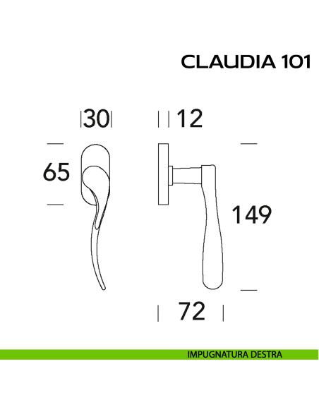 Maniglia martellina DK per finestra Claudia 101 Reguitti